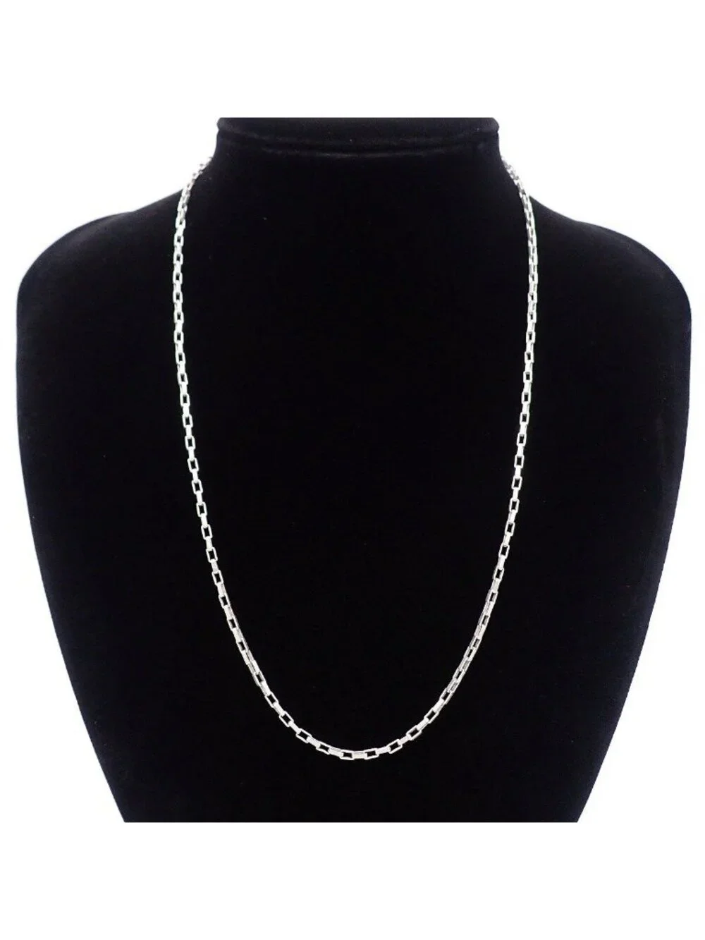 Gucci Square Chain Link Necklace 925 Sterling Silver